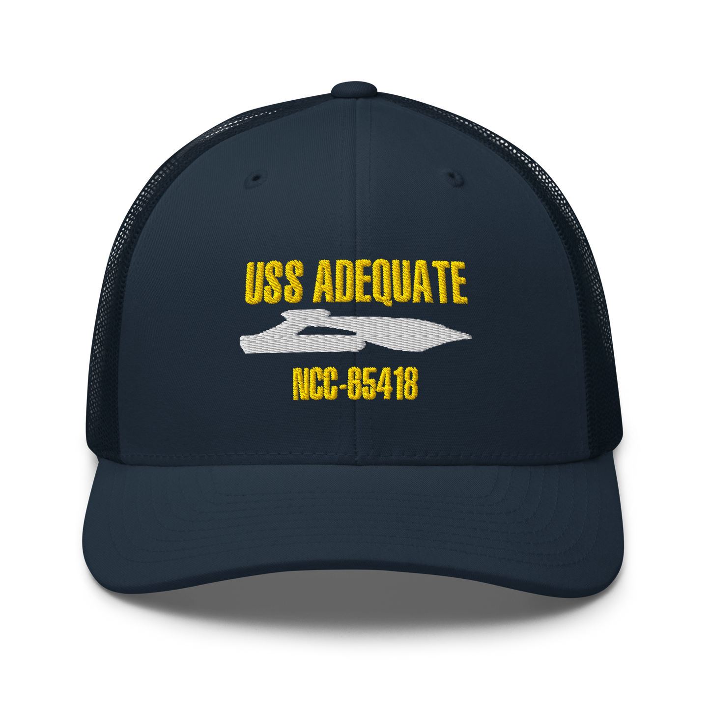 Trekkin Up North U.S.S. Adequate Trucker Cap (Embroidered)