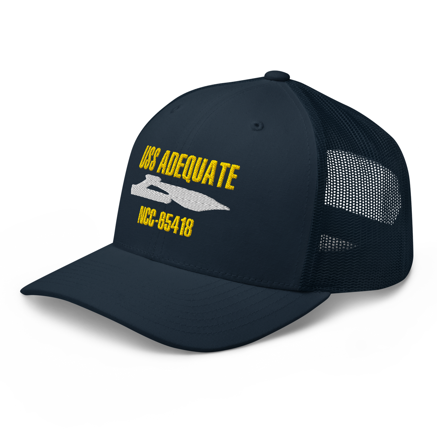 Trekkin Up North U.S.S. Adequate Trucker Cap (Embroidered)
