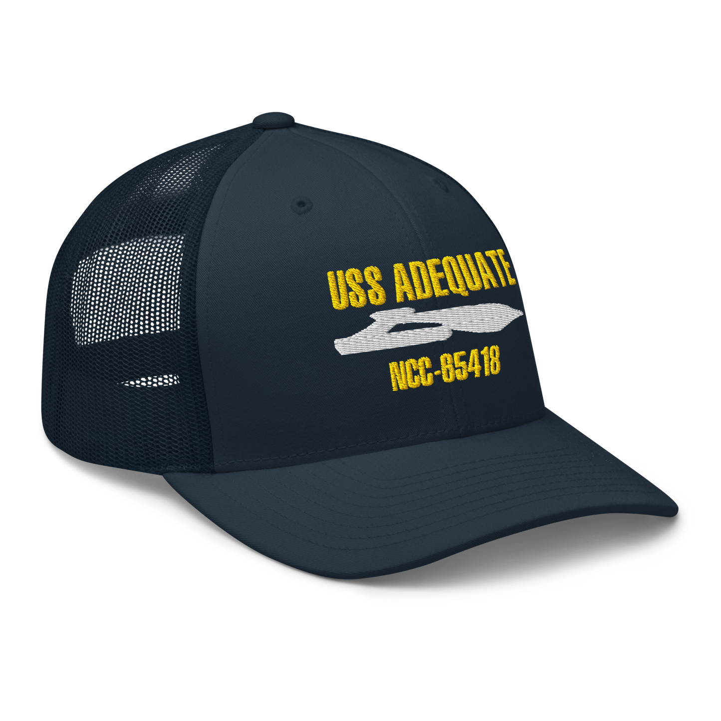 Trekkin Up North U.S.S. Adequate Trucker Cap (Embroidered)