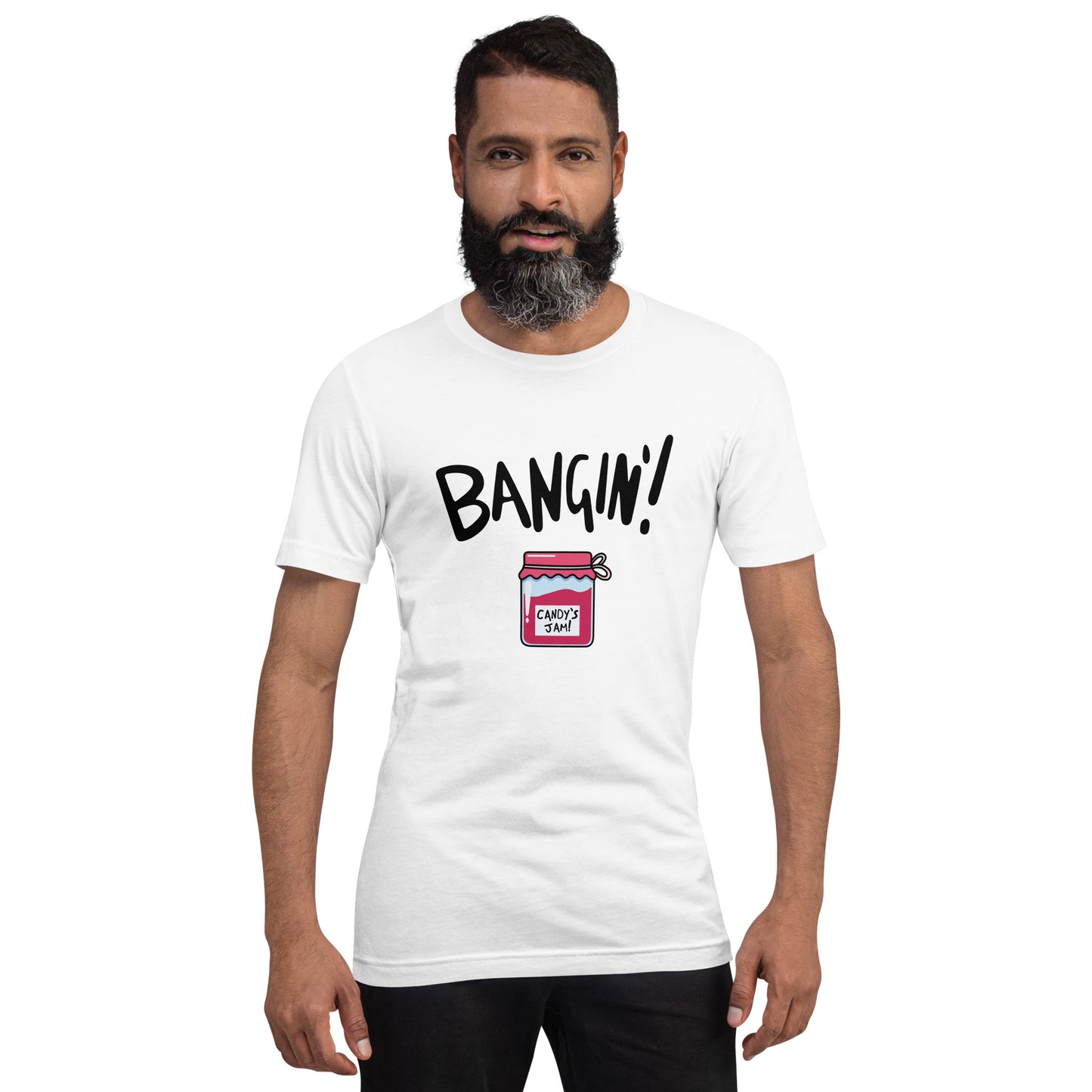 Candy's Jam "Bangin'!" Unisex T-shirt (Designed by Pigeonhat)