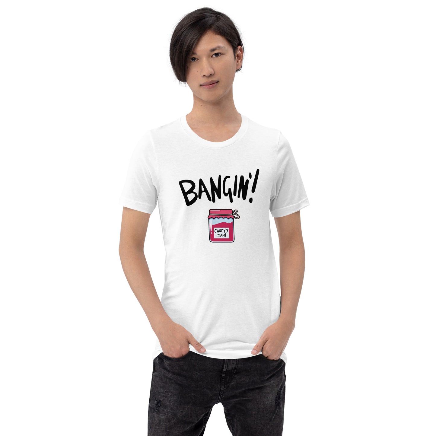 Candy's Jam "Bangin'!" Unisex T-shirt (Designed by Pigeonhat)