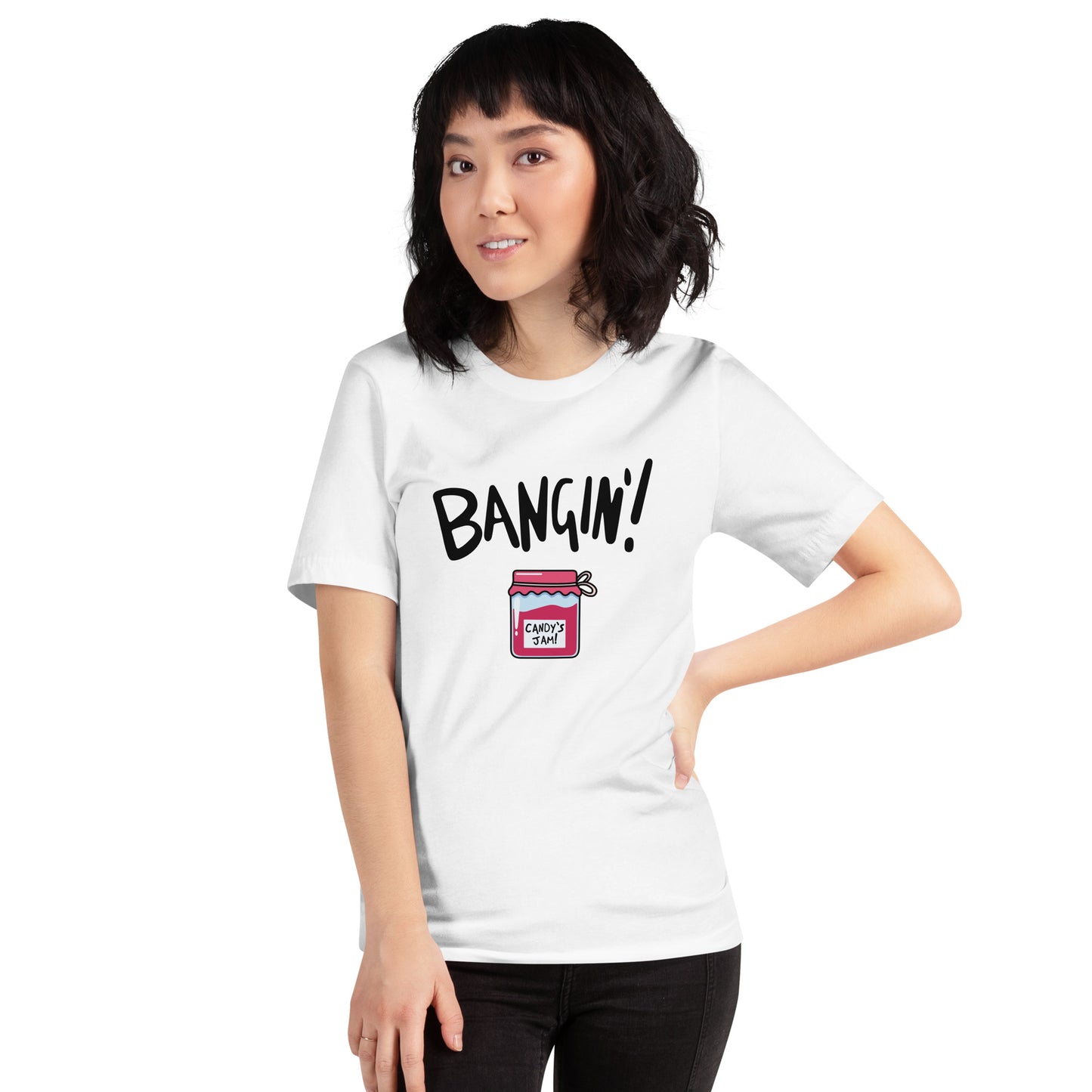 Candy's Jam "Bangin'!" Unisex T-shirt (Designed by Pigeonhat)