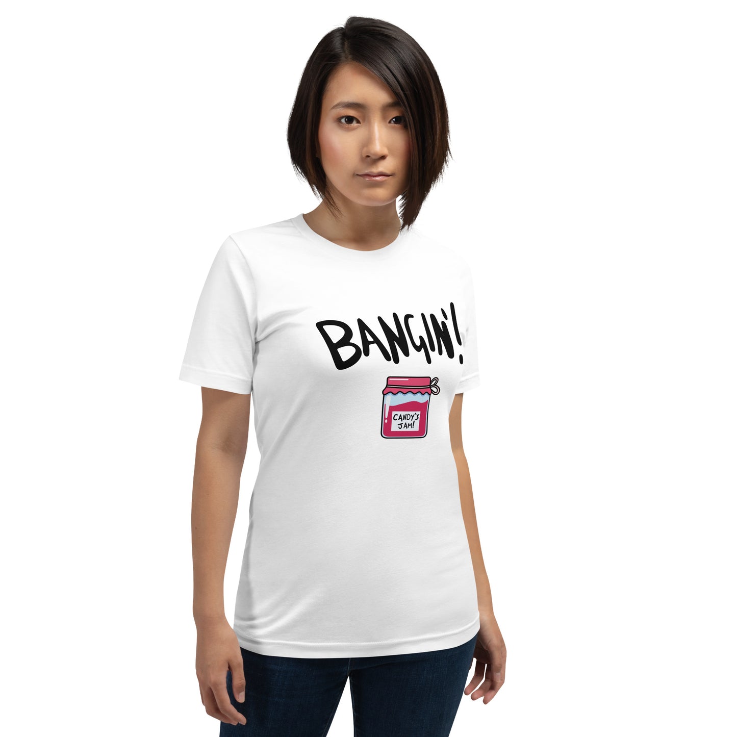 Candy's Jam "Bangin'!" Unisex T-shirt (Designed by Pigeonhat)