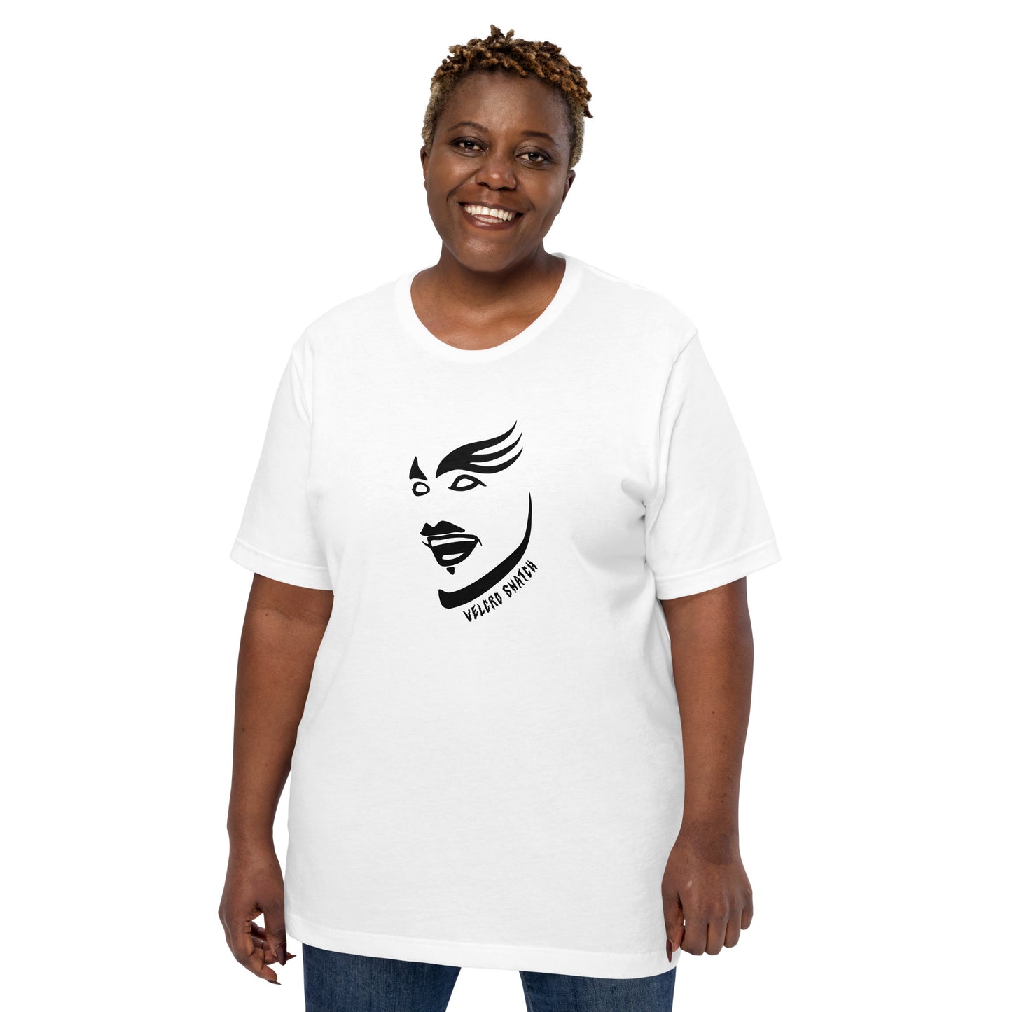 Velcro Snatch Makeup Unisex T-shirt (Designed by Pigeonhat)
