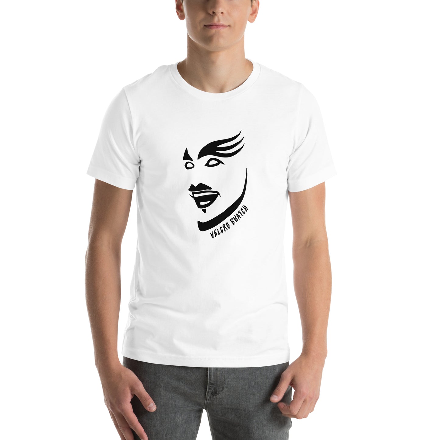 Velcro Snatch Makeup Unisex T-shirt (Designed by Pigeonhat)